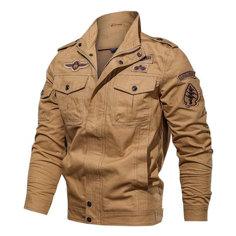 Herren  Canvas-Pilotjacke mit Schulterpatten, aufgesetzten Klappentaschen und verstärkter Frontpartie Nord Taschen