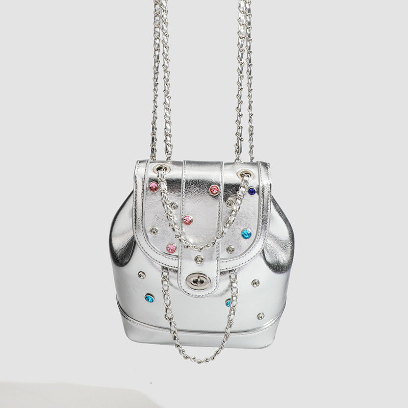 Damen Mini-Rucksacktasche mit funkelnden Strassapplikationen Nord Taschen