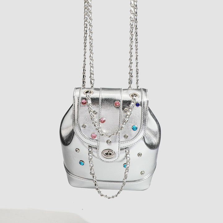 Damen Mini-Rucksacktasche mit funkelnden Strassapplikationen Nord Taschen