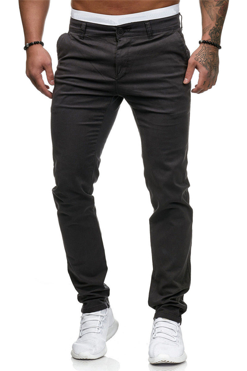 Herren Slim-Fit Chinohosen mit elastischem Bund und praktischen Taschen - Arvani
