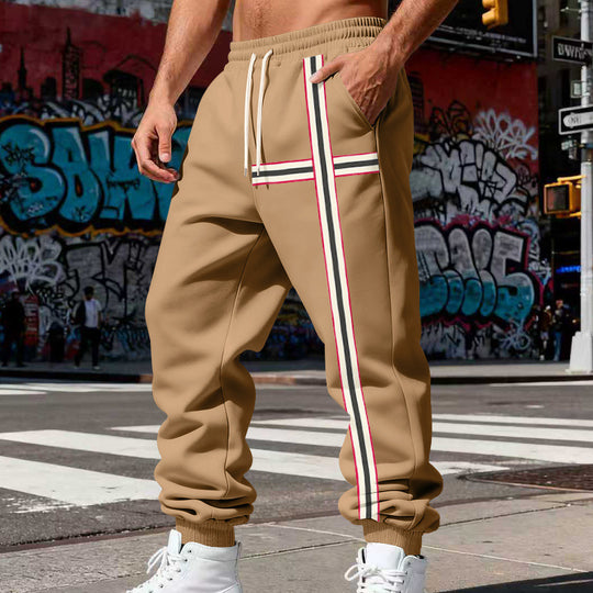Herren Jogginghose mit seitlichem Tape-Streifen und elastischem Kordelbund Nord Taschen