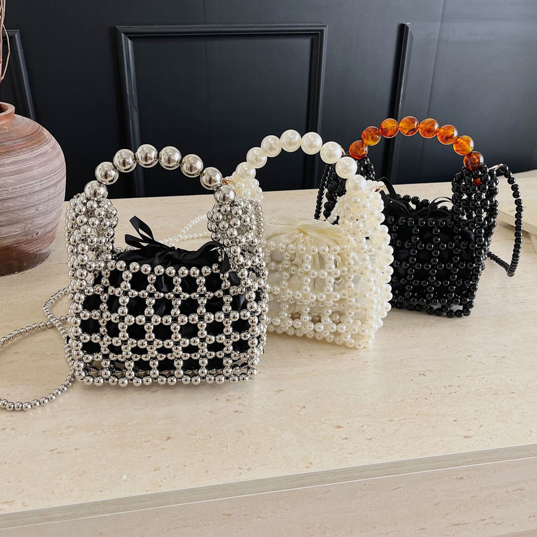 Damen elegante Perlenhandtasche mit strukturiertem Design Nord Taschen