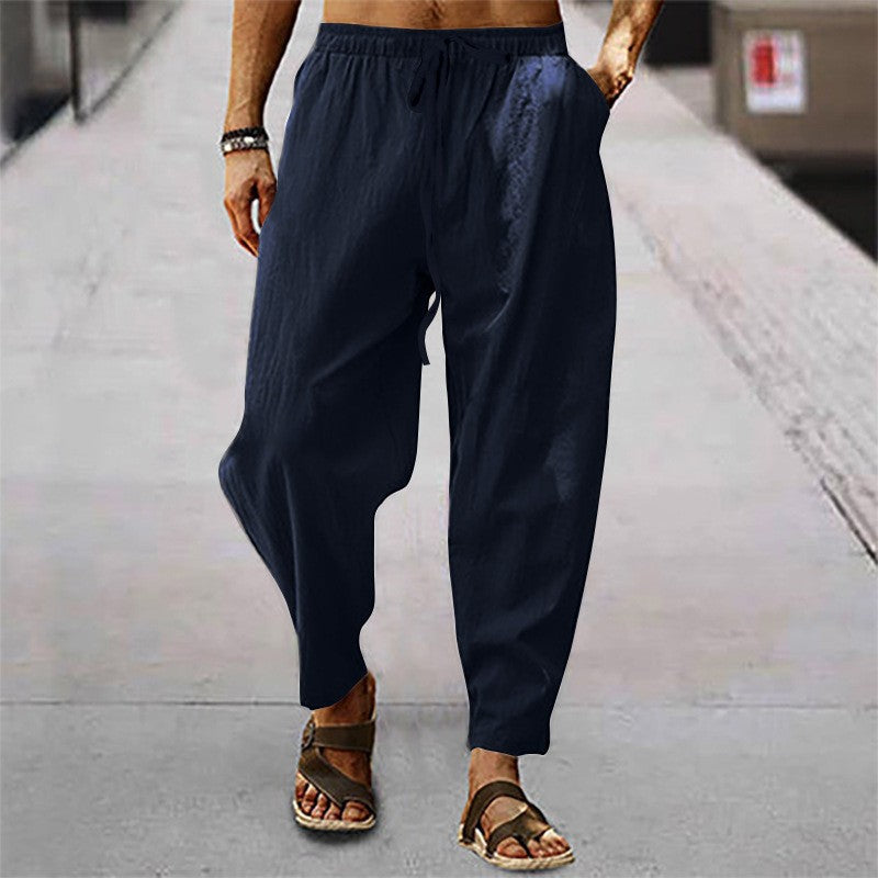 Herren entspannte Freizeithose mit elastischem Bund und lockerem Schnitt