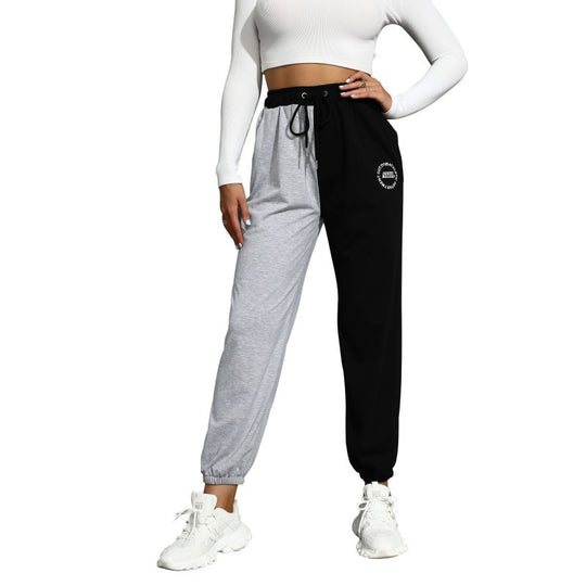 Damen Zweifarbige Jogginghose im Colorblock‑Design mit Tunnelzug und elastischen Bündchen Nord Taschen