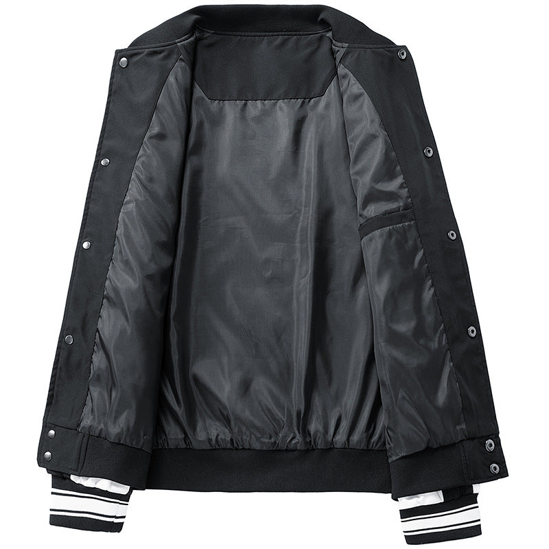 Herren Retro-College-Blouson mit Druckknopfverschluss, Raglanärmeln und Rippbündchen Nord Taschen