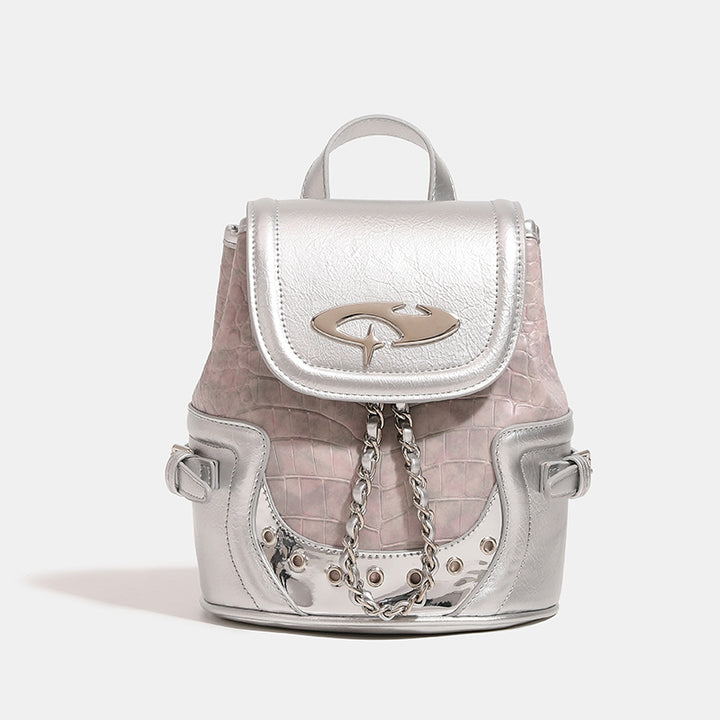 Damen Rucksacktasche mit modischem Kroko-Design und eleganten Metallakzenten Nord Taschen