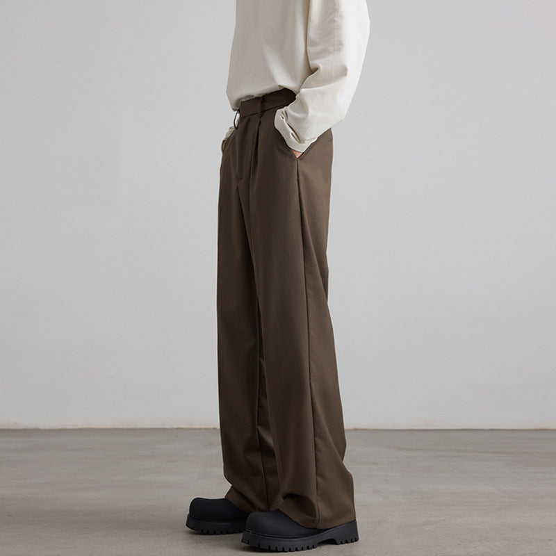 Herren Weite Hochtaillierte Bundfaltenhose mit Bügelfalte und entspannter Silhouette Nord Taschen