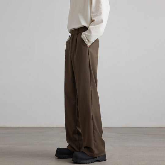 Herren Weite Hochtaillierte Bundfaltenhose mit Bügelfalte und entspannter Silhouette Nord Taschen