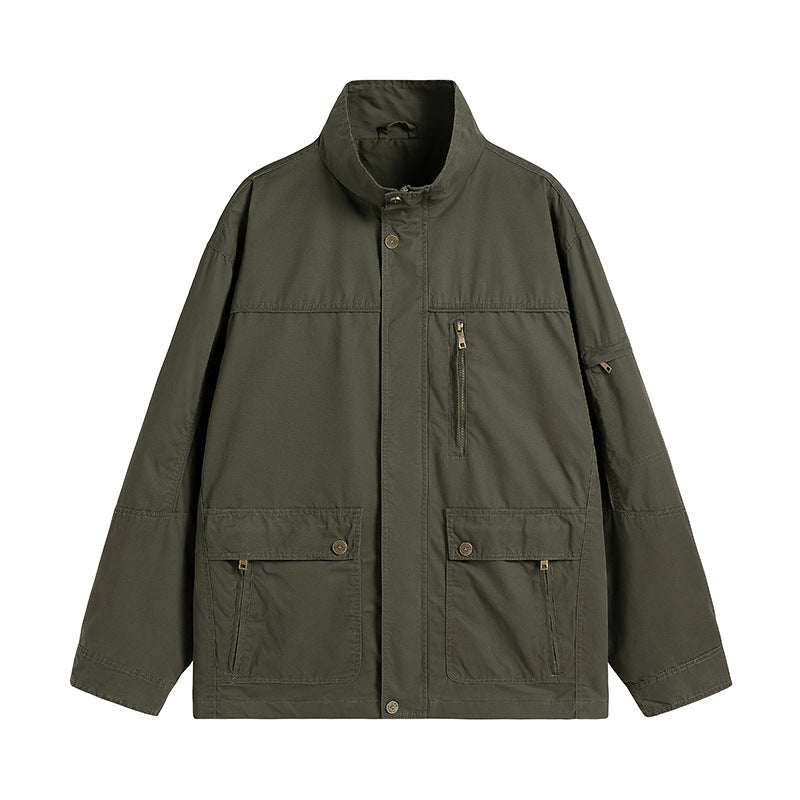 Herren leichte Outdoor-Utility Jacke mit Stehkragen Nord Taschen
