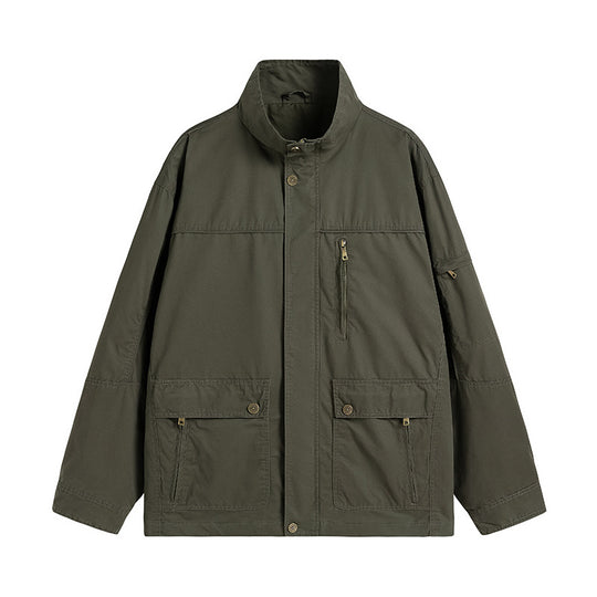 Herren leichte Outdoor-Utility Jacke mit Stehkragen Nord Taschen