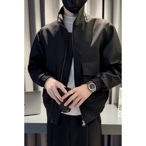 Herren Leichte Tech-Bomberjacke mit Stehkragen, großer Klappbrusttasche und elastischem Saum Nord Taschen
