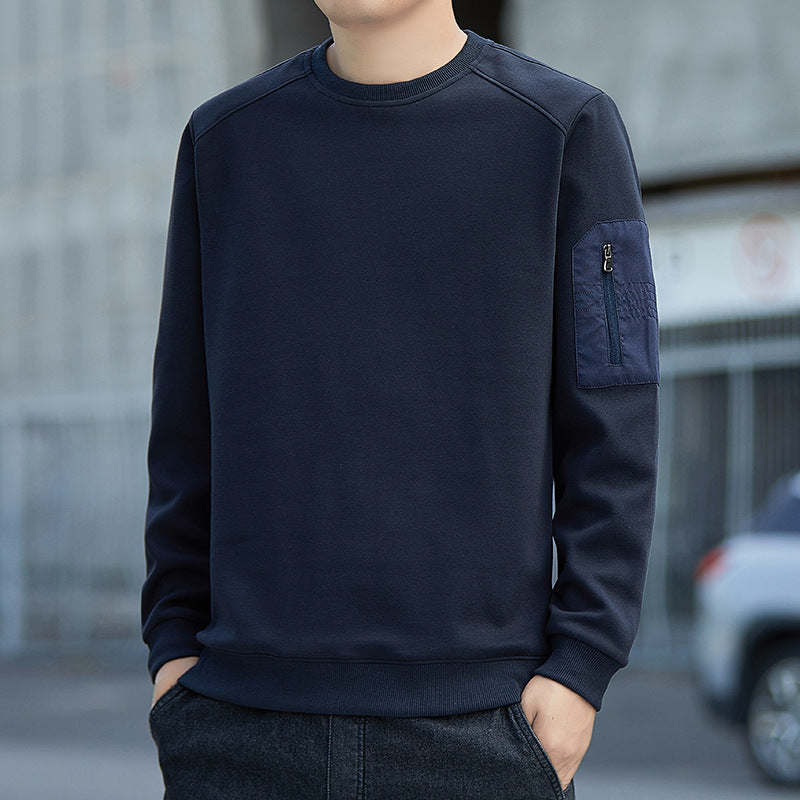 Herren Minimalistisches Sweatshirt mit Raglanärmeln und Reißverschluss-Ärmeltasche Nord Taschen