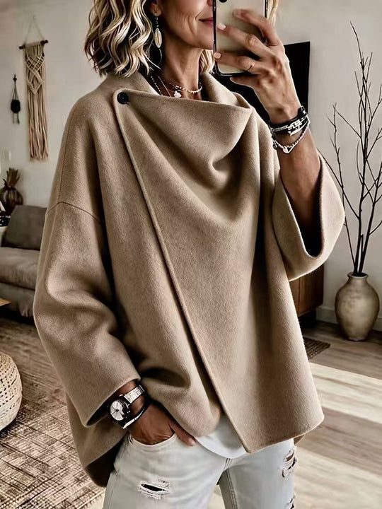 Damen Stilvolle Oversized Jacke Nord Taschen