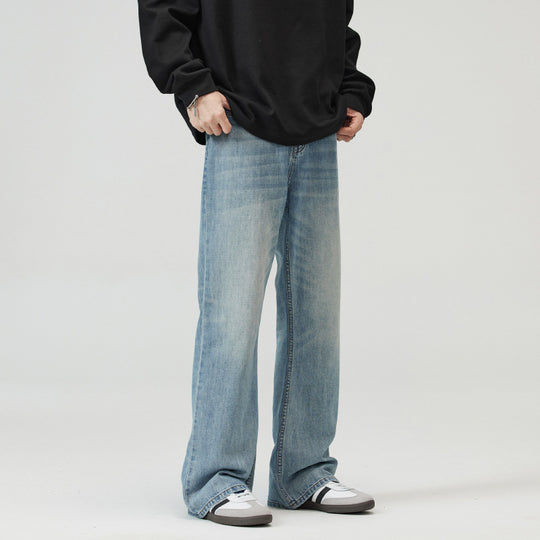 Herren Ausgestellte Vintage-Jeans mit weitem Bein, tiefem Bund und extra langer Länge Nord Taschen