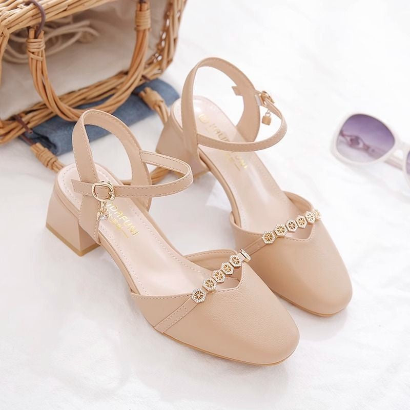 Damen Elegante Hochzeits-Pumps mit dezentem Schmuckdetail und komfortablem Blockabsatz - Vittorelli