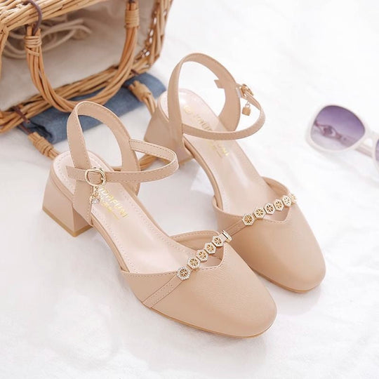 Damen Elegante Hochzeits-Pumps mit dezentem Schmuckdetail und komfortablem Blockabsatz - Vittorelli