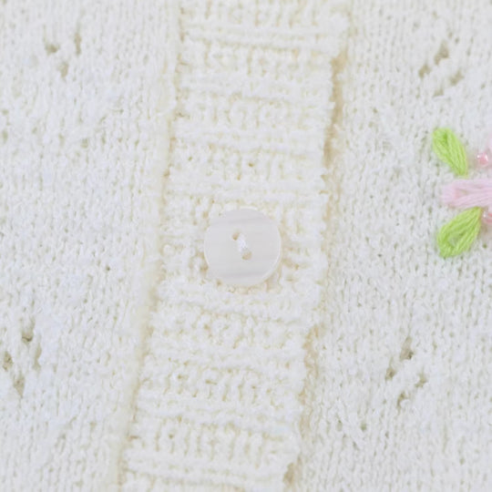 Damen Feiner Strick-Cardigan mit Blumenstickerei und tailliertem Saum Nord Taschen