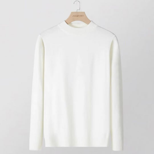 Damen Feinstrick-Stehkragenpullover aus Baumwollmix mit gerippten Bündchen Nord Taschen