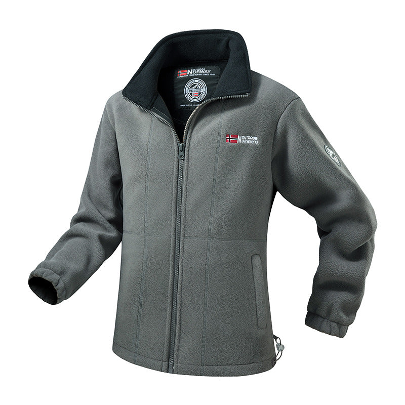 Herren Robuste Trekking-Fleecejacke mit hohem Stehkragen, durchgehendem Reißverschluss & praktischen Eingrifftaschen Nord Taschen