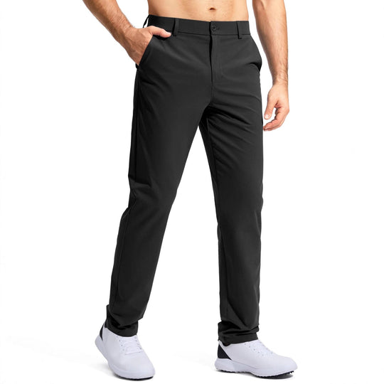 Herren nan elastische Golftwill-Hose mit geradem Schnitt, knitterfreiem Material und verdeckter Reißverschlusstasche - Arvani