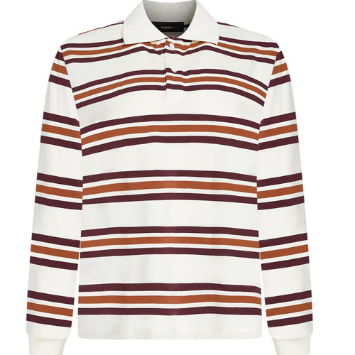 Damen Gestreiftes Rugby-Polo-Shirt im Oversize-Schnitt mit Holzknopfdetails Nord Taschen