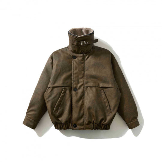 Herren Kurz geschnittene Pilotjacke mit Teddykragen, wattierter Innenlage und elastischem Saum Nord Taschen