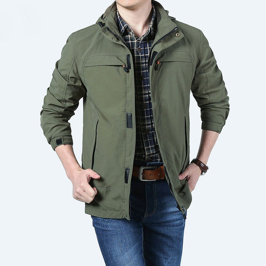 Herren urbaner Fieldparka mit versteckter Kapuze, wasserabweisender Shell und multifunktionalen Außentaschen Nord Taschen