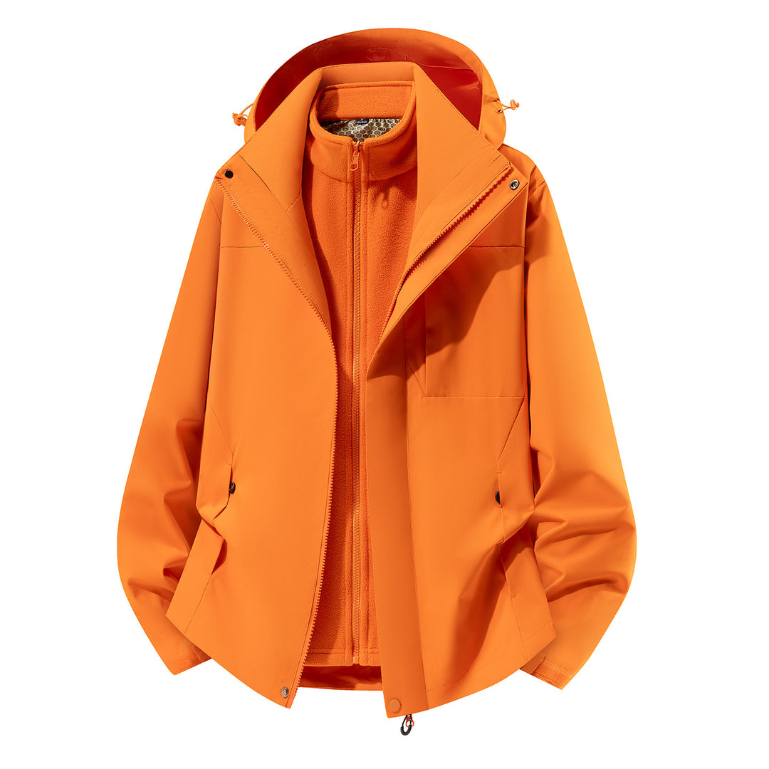 Damen Zwei-in-Eins Softshell-Regenjacke mit abnehmbarem Fleece-Innenfutter und Kapuze Nord Taschen