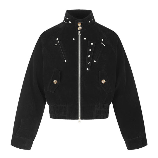 Herren Veloursleder‑Bomberjacke im Pilotenstil Nord Taschen