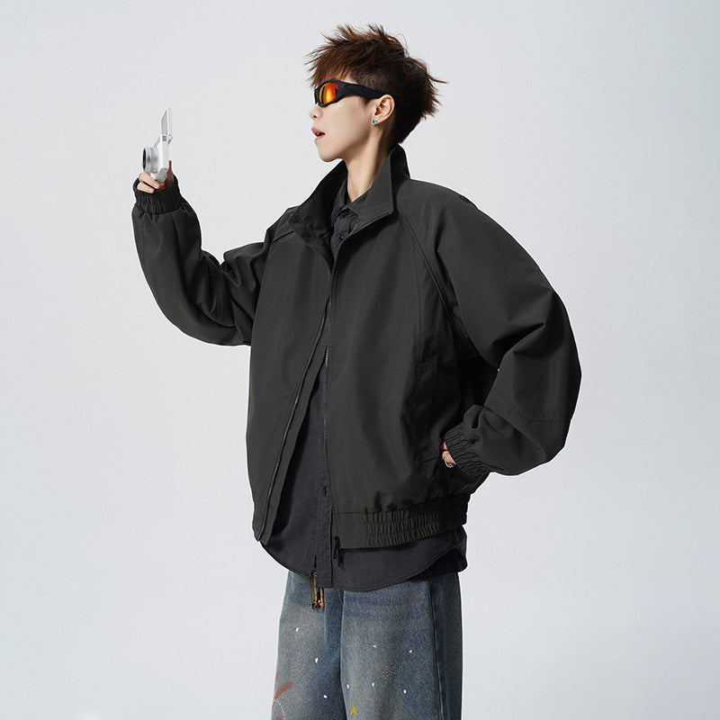 Unisex Oversized Windjacke mit Stehkragen und Raglanärmeln Nord Taschen