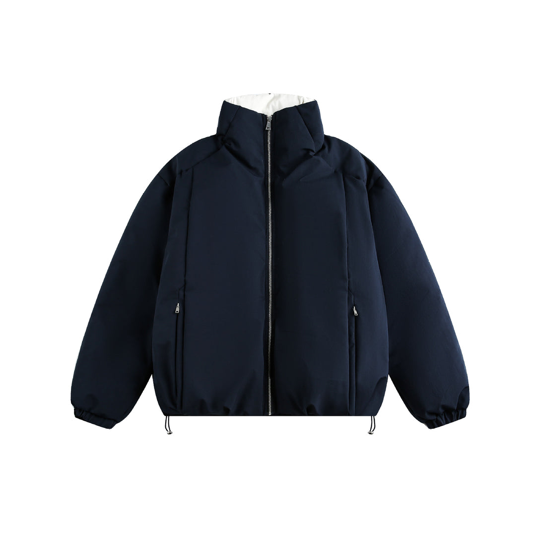 Herren Kurzparka mit hohem Stehkragen, wattierter Thermoisolierung und Kordelzug Nord Taschen