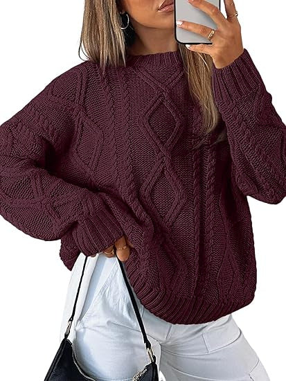 Damen Grobstrickpullover Nord Taschen