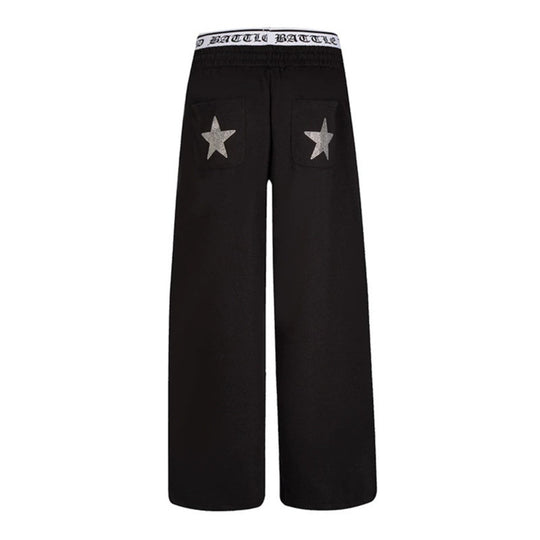 Damen weite Lounge-Jogginghose mit hohem Logobund, Gothic-Print und Kordelzug Nord Taschen