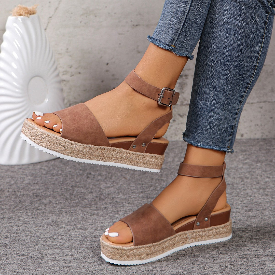 Damen Wedge-Sandaletten mit elegantem Riemen-Design und komfortablem Fußbett