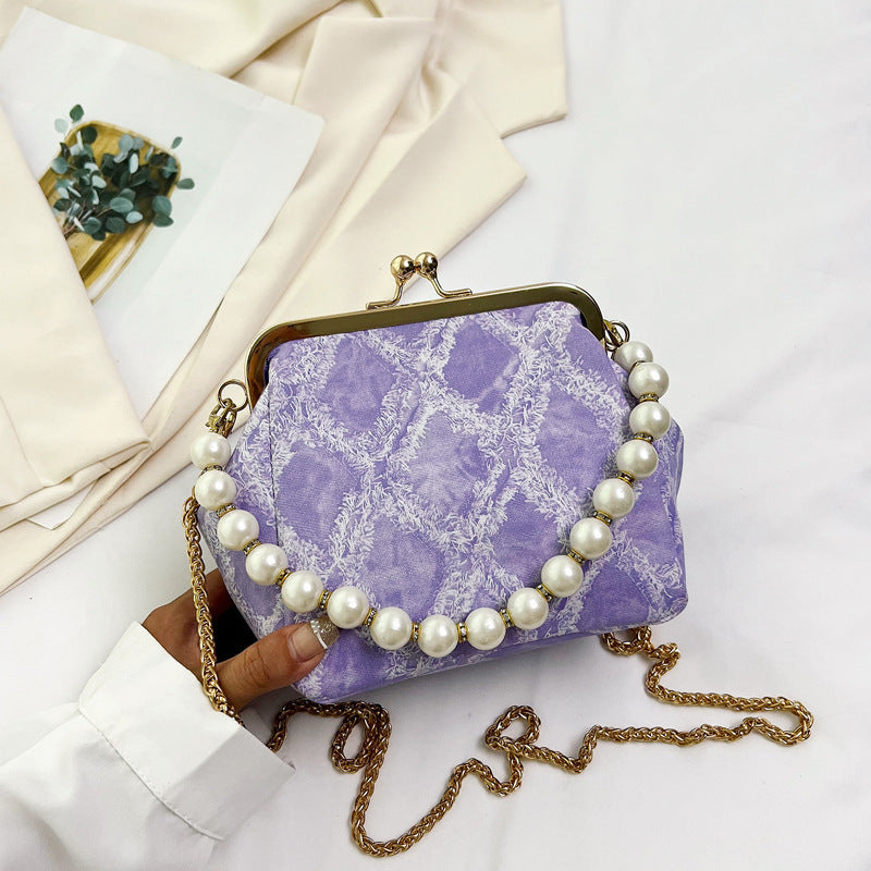 Damen elegante Beuteltasche mit Perlenschmuck Nord Taschen