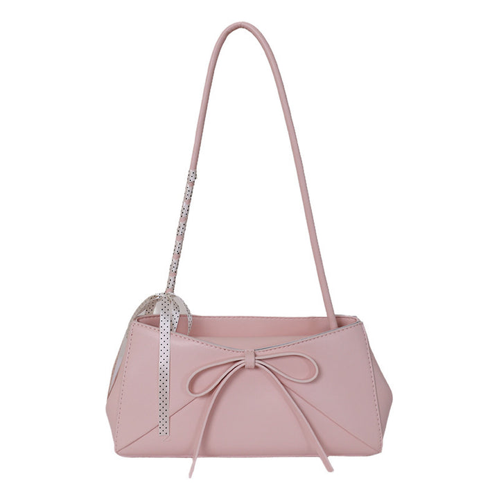 Damen elegante Umhängetasche mit dekorativem Kordelzug und buntem Anhänger Nord Taschen