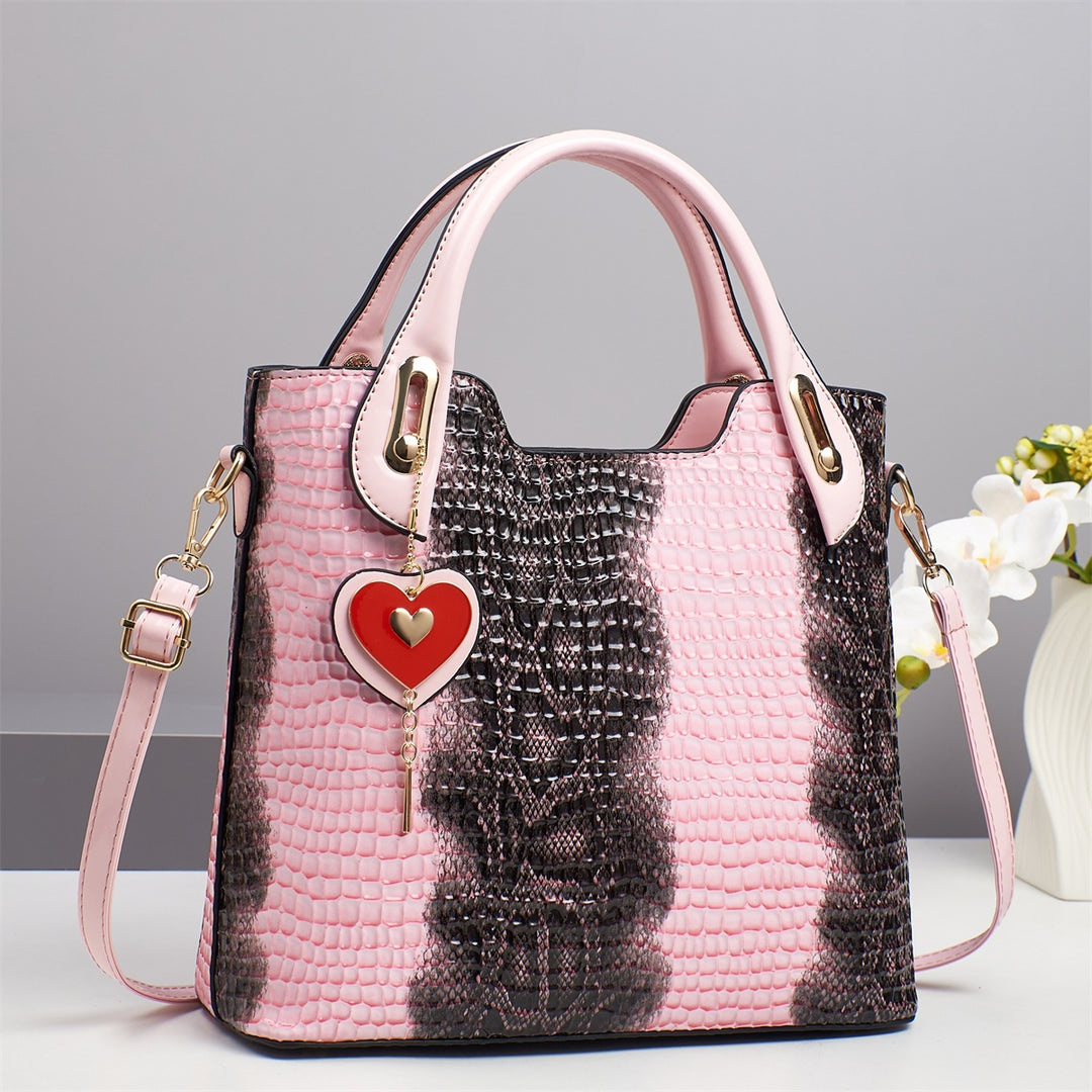 Damen elegante Handtasche mit luxuriösem Krokodil-Look Nord Taschen