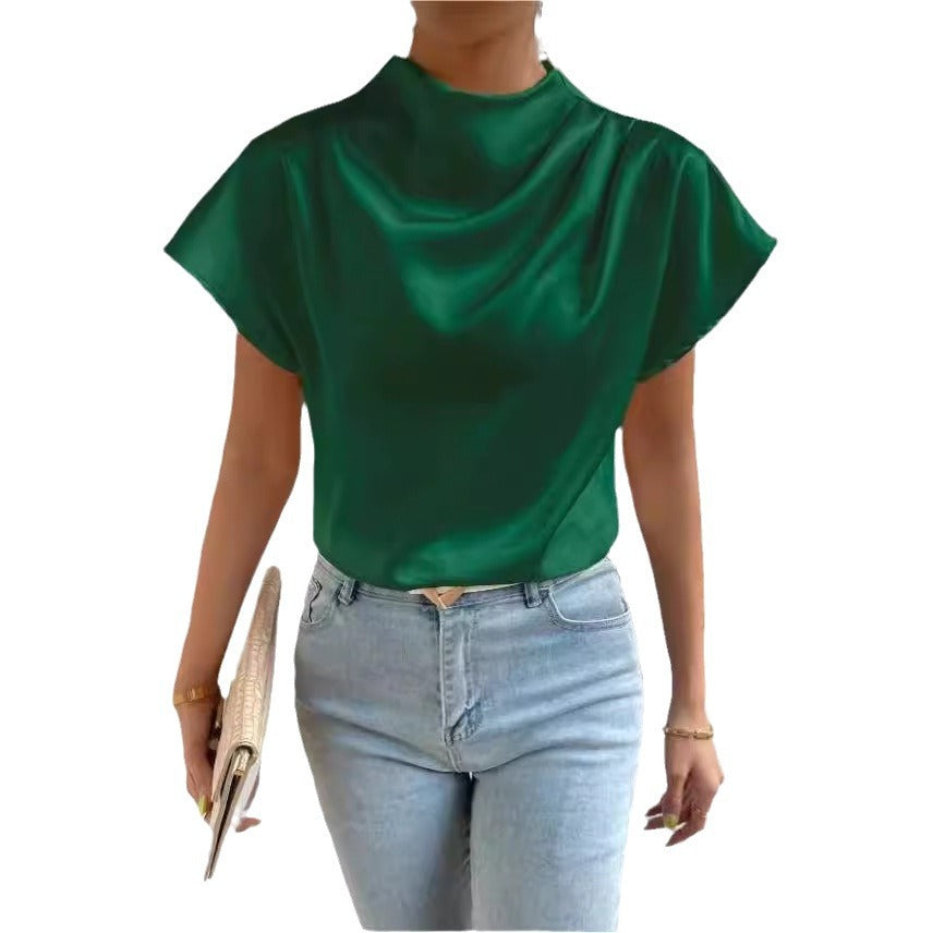Damen ierte Bluse mit elegantem Stehkragen