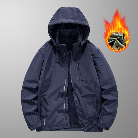Herren wasserabweisende Kapuzen-Fieldjacke mit Thermofutter und verdecktem Reißverschluss Nord Taschen