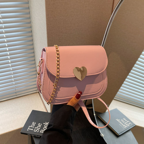Damen elegante Umhängetasche mit Herzverschluss Nord Taschen