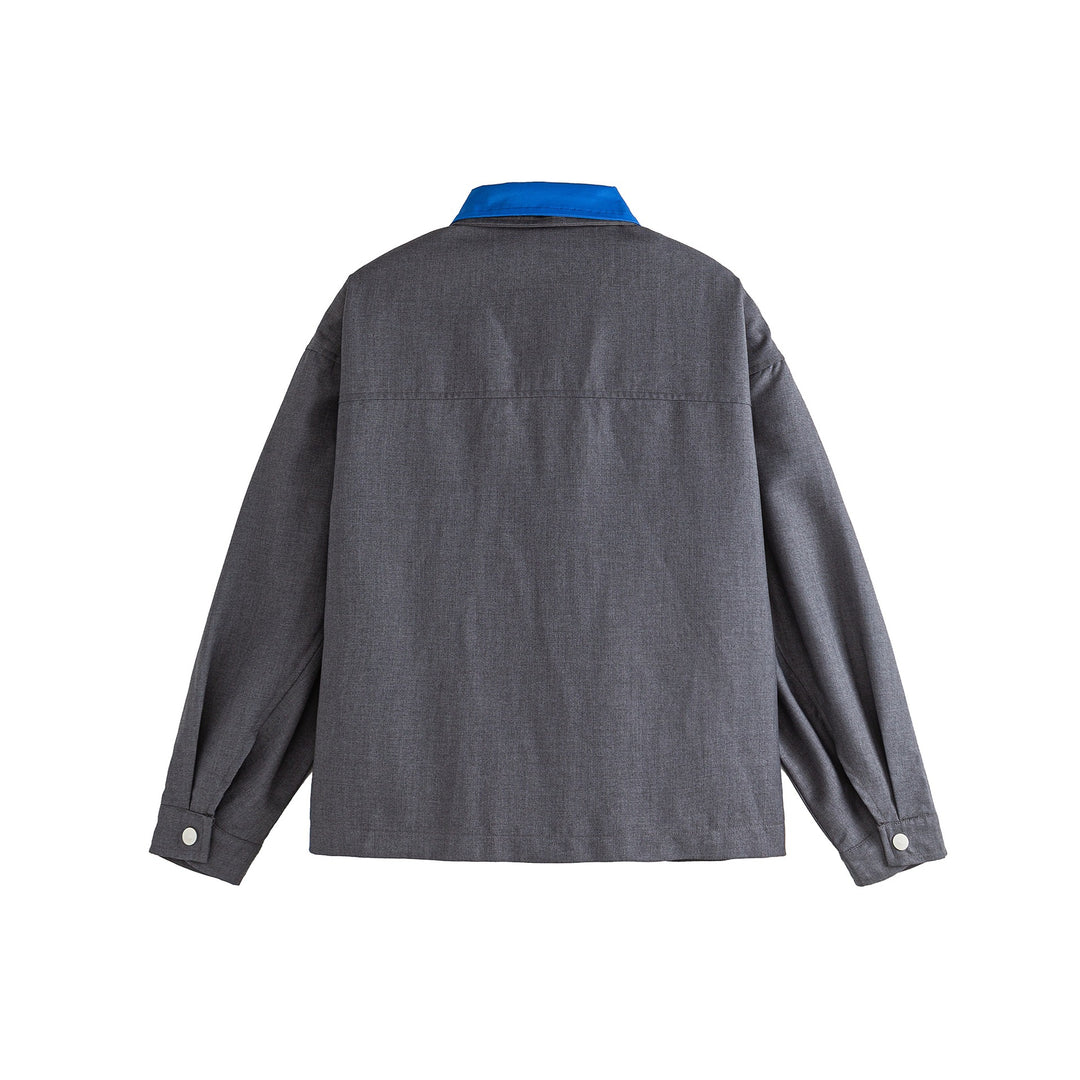 Herren Oversize Worker-Jacke mit Kontrastkragen Nord Taschen