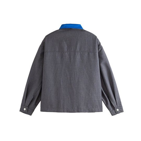 Herren Oversize Worker-Jacke mit Kontrastkragen Nord Taschen