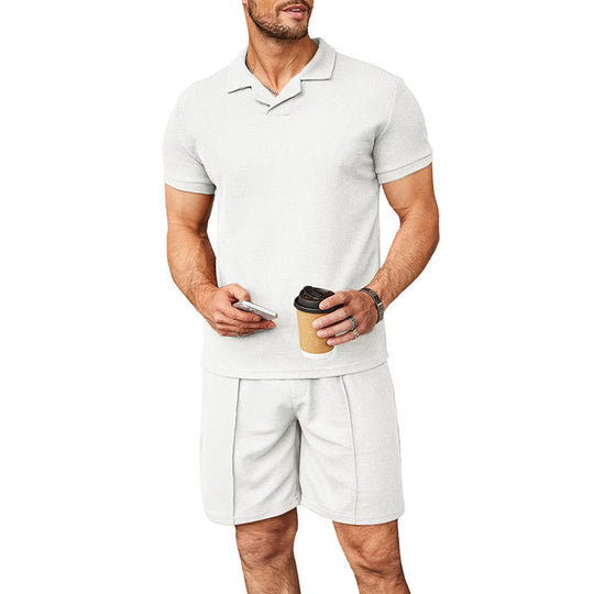 Herren Polo-Shirt und Shorts-Set aus atmungsaktivem Material mit feiner Struktur Nord Taschen