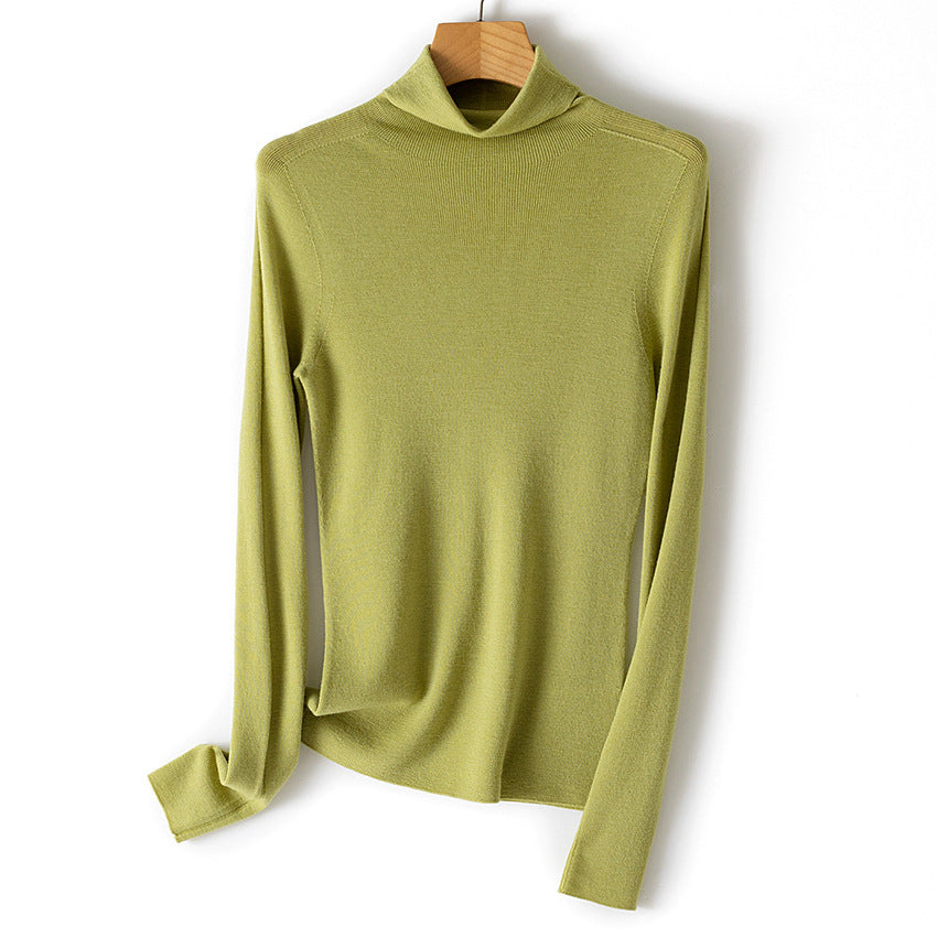 Damen Feiner Rollkragen-Feinstrickpullover mit schmaler Silhouette und elastischem Saum Nord Taschen