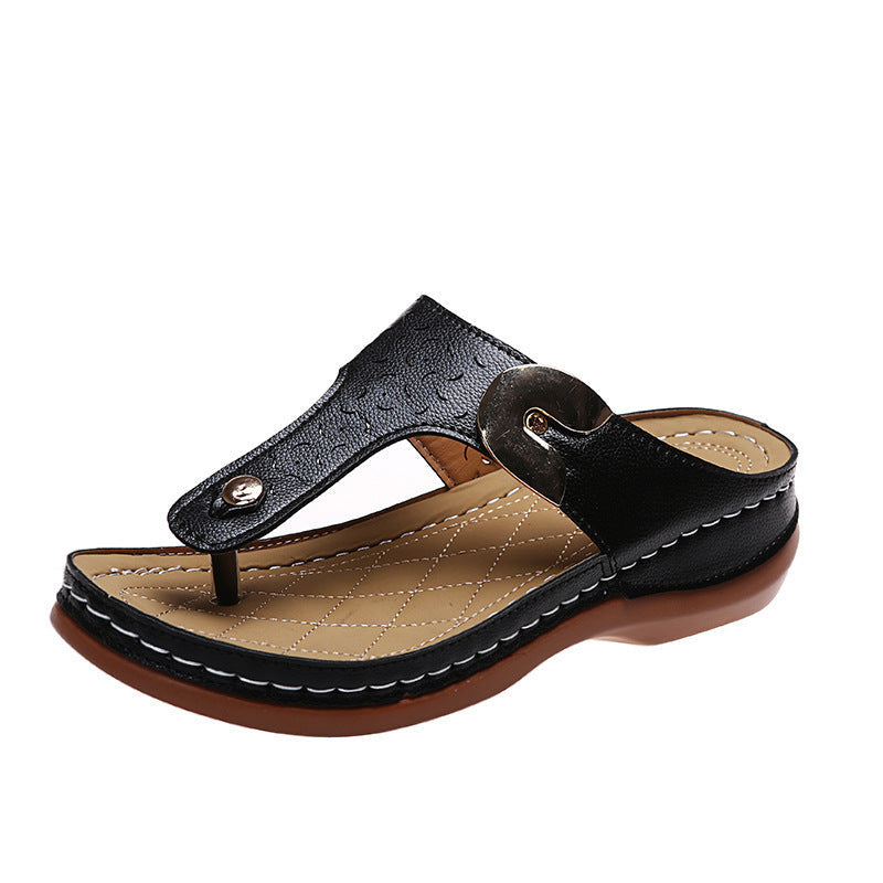 Damen Komfortable Zehentrenner-Sandalen mit modischem Riemen-Design