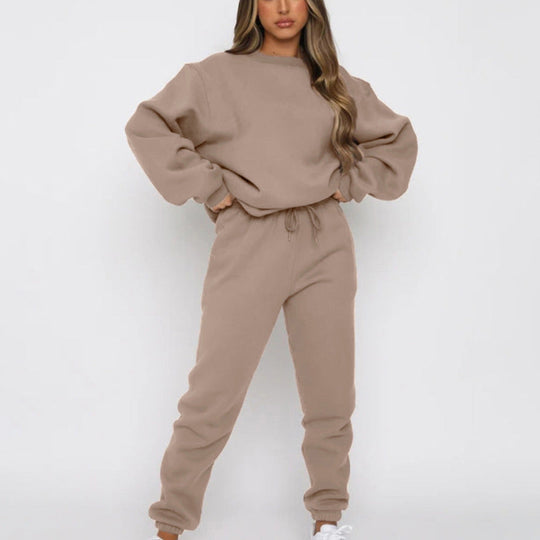 Jogginganzug Damen Sweatset aus Baumwollmix mit lockerem Schnitt