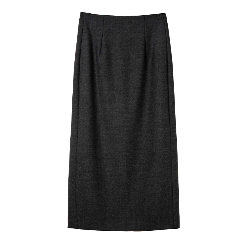 Damen Maxirock aus Feinstrick mit geradem Fall und hoher Taille Nord Taschen