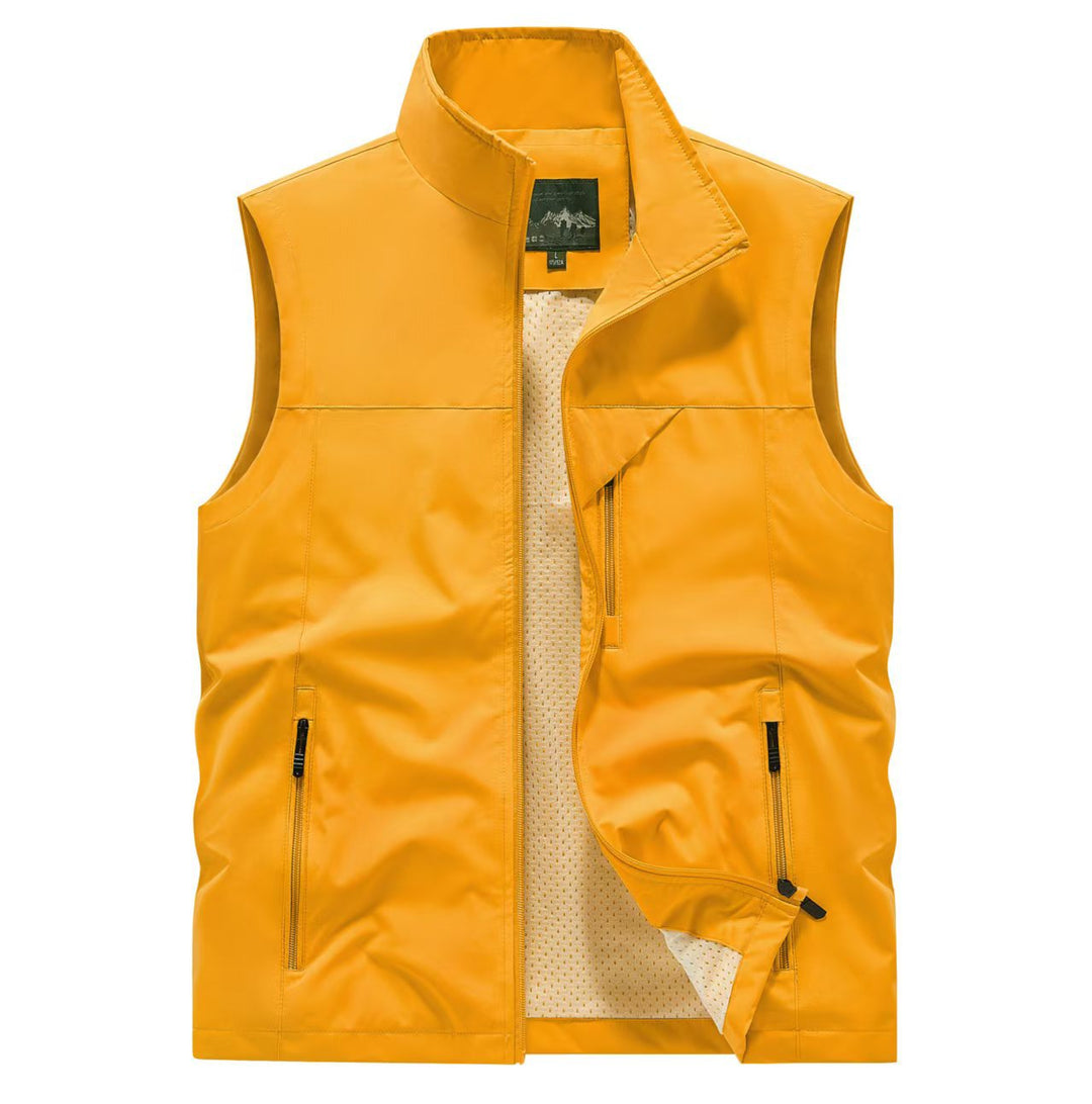 Herren Atmungsaktive Softshell-Utilityweste mit hohem Stehkragen, wasserabweisender Außenlage und mehrfachen Reißverschlusstaschen Nord Taschen