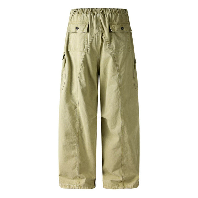 Damen Weite Cargo-Palazzo-Hose mit Tunnelzugbund und Mehrfachtaschen Nord Taschen