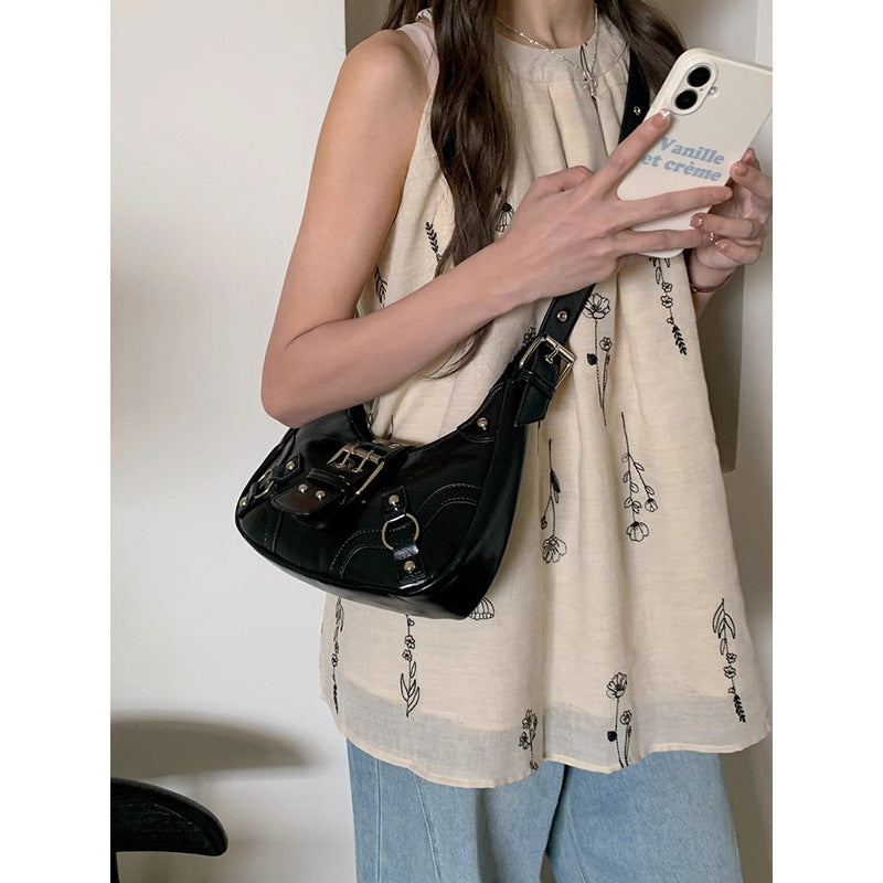 Damen Hobo-Tasche mit modischem Schnallenakzent und eleganten Nieten Nord Taschen
